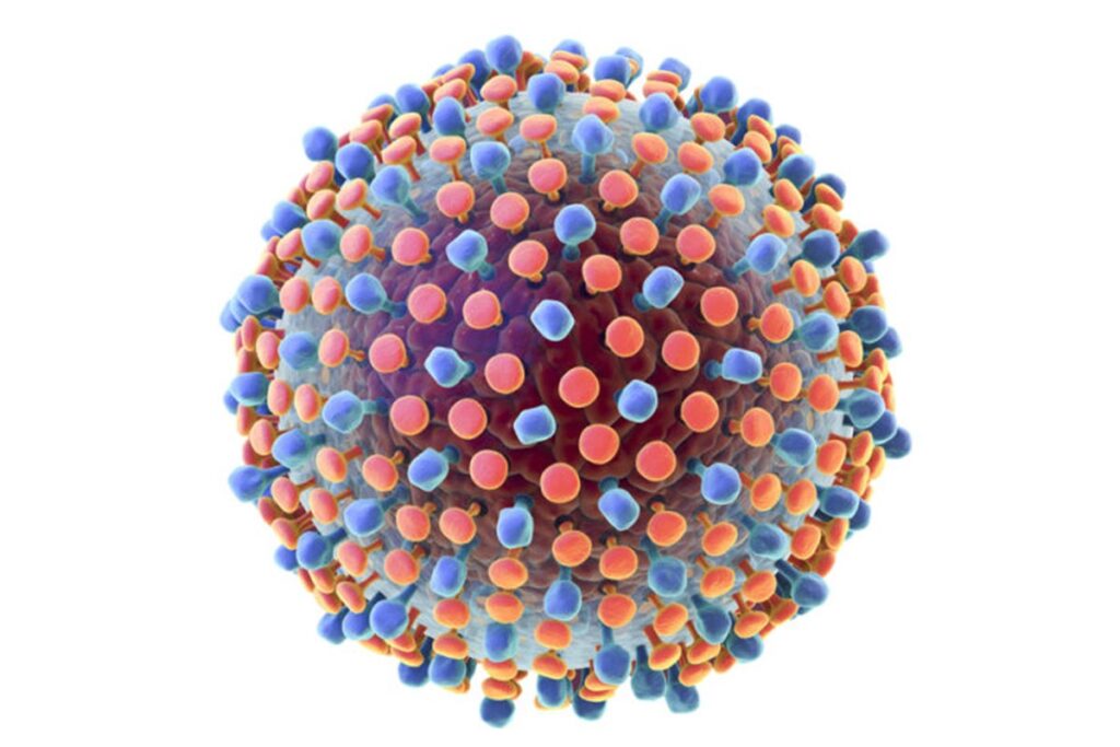 Colorful spherical rendering with blue and orange surface elements.