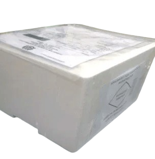 Labeled specimen transport package.